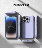 iPhone 14 Pro Max Case | Silicone - Lavender silicone case shown from multiple angles around an iPhone 14 Pro Max.