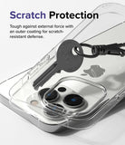 iPhone 14 Pro Max Case | Slim - A clear phone case on an iPhone 14 Pro Max being scratched by a metal key.