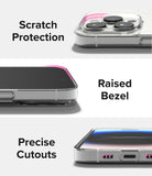 iPhone 14 Pro Case | Slim - Three close-up views showing scratch protection, raised bezels, and precise port cutouts.