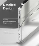 iPhone 14 Pro Max Case | Slim - Close-up of a clear phone case highlighting durable polycarbonate and scratch-resistant coating.