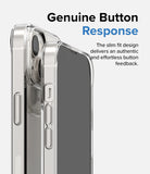 iPhone 14 Plus Case | Air - Close-up of a clear iPhone case highlighting the tactile, responsive side buttons.