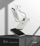 iPhone 14 Plus Case | Air - Three floating iPhone 14 Plus phones with clear protective cases against a minimalist background.