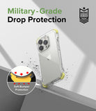 iPhone 14 Pro Case | Fusion Plus - Clear phone case with yellow corner bumpers, military-grade protection, and inset detail.