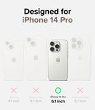 iPhone 14 Pro Case | Fusion Card - Comparison chart highlighting the iPhone 14 Pro as the only compatible model.