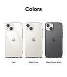 iPhone 14 Plus Case | Fusion - Three iPhone 14 Plus cases in Clear, Matte Clear, and Matte Smoke Black finishes.