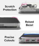 iPhone 14 Pro Case | Fusion - Close-ups of clear phone case showing camera protection, raised screen bezels, and precise cutouts.