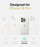 iPhone 14 Pro Case | Fusion Design - Comparison chart showing iPhone 14 Pro is the only compatible model with a green check.