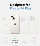 iPhone 14 Plus Case | Fusion Matte - Comparison chart highlighting the iPhone 14 Plus as the only compatible model.