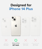 iPhone 14 Plus Case | Fusion Matte - Comparison chart showing iPhone 14 Plus highlighted as the only compatible model.