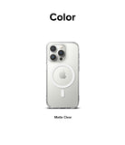 iPhone 14 Pro Case | Fusion Magnetic Matte - Matte clear iPhone 14 Pro case with a white MagSafe ring on the back.