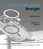 [Combo] iPhone 14 Plus | Folio Wallet Magnetic + Fusion Magnetic - Exploded view of clear phone case with magnetic ring.