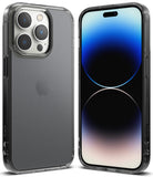 iPhone 14 Pro Case | Fusion Matte - Front and back views of a matte grey phone case on an iPhone 14 Pro.