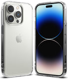 iPhone 14 Pro Max Case | Fusion Matte - Front and back views of an iPhone 14 Pro Max in a clear, matte protective case.