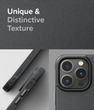 iPhone 14 Pro Case | Onyx - Close-up of a textured black phone case showing side buttons and the triple-lens camera module.