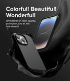 iPhone 14 Pro Case | Silicone - Black iPhone 14 Pro in a silicone case surrounded by a dynamic black liquid splash effect.