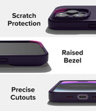 iPhone 14 Pro Case | Silicone - Close-ups showing camera protection, raised screen bezels, and precise port cutouts.