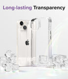 iPhone 14 Case | Fusion Bumper - Clear iPhone 14 case and empty bumper frame standing among ice cubes against a white background.