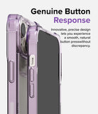 iPhone 14 Case | Fusion Bumper - Purple transparent iPhone 14 bumper case highlighting precise, responsive side buttons.