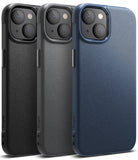iPhone 14 Plus Case | Onyx - Three textured iPhone 14 Plus cases in black, gray, and navy blue arranged side-by-side.