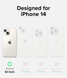 iPhone 14 Case | Silicone - A compatibility chart showing the iPhone 14 is the only model supported, marked with a green check.