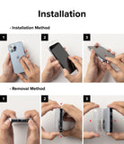 iPhone 14 Case | Slim - Step-by-step guide showing how to install and remove a slim phone case from an iPhone 14.
