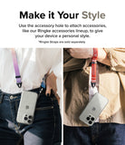 iPhone 15 Pro Max Case | Air - Two people wearing phones in clear cases around their necks using colorful accessory straps.