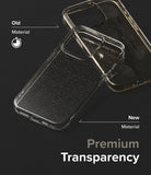 iPhone 15 Pro Max Case | Air - Comparison of a yellowed, scratched old phone case and a clear, pristine new case.