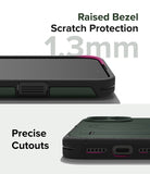 iPhone 15 Pro Max Case | Alles - Close-up of phone case showing 1.3mm raised bezel and precise port cutouts.