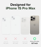 iPhone 15 Pro Max Case | Alles - Comparison chart showing iPhone 15 Pro Max is the only compatible model with a green check.