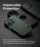 iPhone 15 Pro Max Case | Alles - Dark green, double-layered phone case with a built-in kickstand and MagSafe ring.