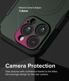 iPhone 15 Pro Max Case | Alles - Close-up of phone case showing 1.2mm raised camera edges for lens protection.