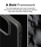 iPhone 15 Pro Max Case | Fusion Bold - Close-up of a matte black phone case edge next to a textured, sand-like surface.