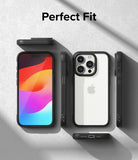 iPhone 15 Pro Max Case | Fusion Bold - Multiple views of a black phone case showing front, back, and side profiles.