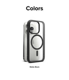 iPhone 15 Pro Max Case | Fusion Bold Magnetic - Matte black protective phone case with MagSafe ring on clear back.
