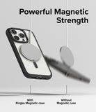 iPhone 15 Pro Max Case | Fusion Bold Magnetic - A magnetic charger holds a cased phone securely while another falls.