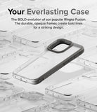 iPhone 15 Pro Max Case | Fusion Bold - A gray Fusion Bold phone case centered among many transparent cases on a white background.