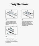 iPhone 15 Pro Max | Camera Lens Frame Glass - iPhone 15 Pro Max | Three-step instructional diagram showing how to use a tool to remove camera lens glass covers.