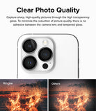 iPhone 15 Pro Max | Camera Lens Frame Glass - iPhone 15 Pro Max - Camera lens protector showing clear photo quality compared to a blurry competitor image.