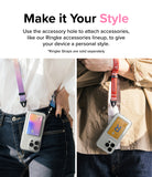 iPhone 15 Pro Max Case | Fusion Card - Two people wearing phones with card holders and colorful lanyards attached.