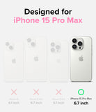 iPhone 15 Pro Max Case | Fusion Card - Comparison chart showing iPhone 15 Pro Max is the only compatible model.