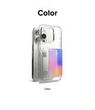 iPhone 15 Pro Max Case | Fusion Card - Clear phone case with a card slot holding a colorful gradient card on an iPhone.