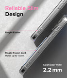 iPhone 15 Pro Max Case | Fusion Card - Side-by-side comparison of slim clear phone cases with a 2.2mm cardholder slot.