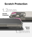 iPhone 15 Pro Max Case | Fusion - Clear phone case showing 1.2mm camera and 1.5mm screen raised bezels for scratch protection.
