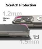 iPhone 15 Pro Max Case | Fusion Magnetic - Clear phone case showing 1.2mm camera lip and 1.5mm raised screen bezel.