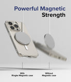 iPhone 15 Pro Max Case | Fusion Magnetic - A phone with a magnetic case stays attached to a charger while another falls.