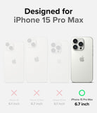 iPhone 15 Pro Max Case | Fusion-X - Comparison chart showing iPhone 15 Pro Max is the only compatible model with a green check.