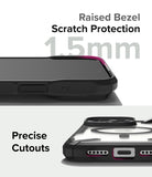 iPhone 15 Pro Max Case | Fusion-X Magnetic Matte Black - Close-up of 1.5mm raised bezel and precise charging port cutouts.