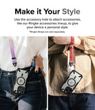 iPhone 15 Pro Max Case | Fusion-X Magnetic Matte Black - Two people wearing phones with lanyards attached to case holes.