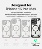 iPhone 15 Pro Max Case | Fusion-X Magnetic Matte Black - iPhone 15 Pro Max Case - Comparison chart showing the Fusion-X case fits only the iPhone 15 Pro Max, not other models.