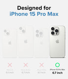 iPhone 15 Pro Max Case | Onyx Design - Comparison chart highlighting the iPhone 15 Pro Max as the only compatible model.